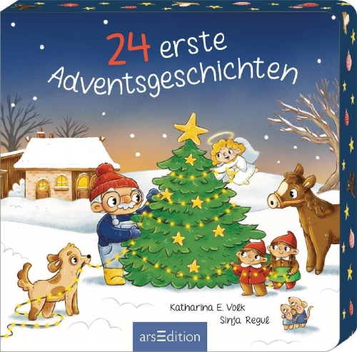 Buchcover und Innenansicht für das Buch: 24 erste Adventsgeschichten