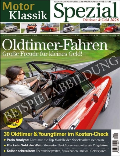 Buchcover und Innenansicht für das Buch: Motor Klassik Spezial Oldtimer & Geld