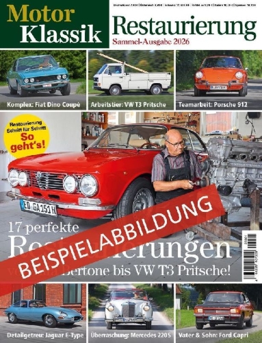 Buchcover und Innenansicht für das Buch: Motor Klassik Spezial Restaurierung
