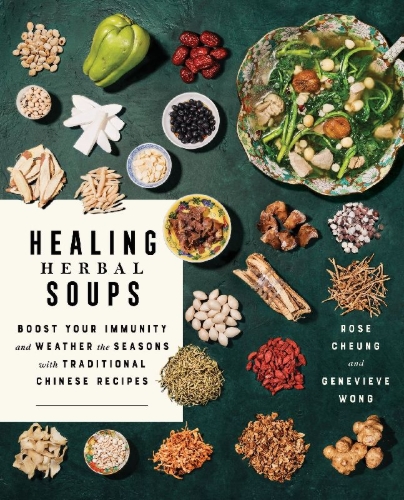 Buchcover und Innenansicht für das Buch: Healing Herbal Soups