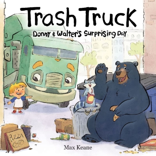 Buchcover und Innenansicht für das Buch: Trash Truck: Donny & Walter's Surprising Day