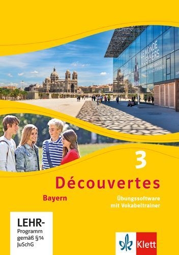 Buchcover und Innenansicht für das Buch: Découvertes 3. Ausgabe Bayern. Übungssoftware mit Vokabeltrainer, Einzellizenz 3. Lernjahr