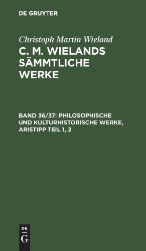 Buchcover und Innenansicht für das Buch: Philosophische und kulturhistorische Werke, Aristipp Teil 1, 2