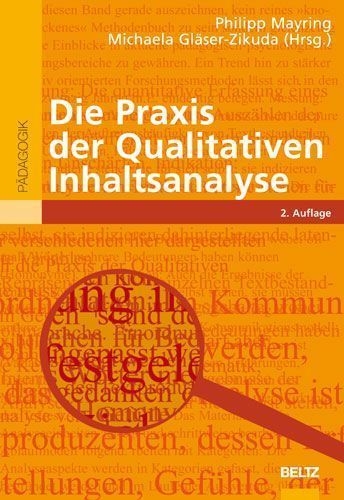 Buchcover und Innenansicht für das Buch: Die Praxis der Qualitativen Inhaltsanalyse